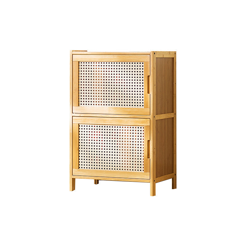 Contemporary Rectangle Storage Cabinet Natural Finish Accent Cabinet with Doors 17"L x 13"W x 27"H Yellow Clearhalo 'Cabinets & Chests' 'cabinets_chests' 'furn' 'furn_cabinets_chests' 'Furniture' 'Living Room Furniture' 6671830