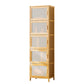 Contemporary Rectangle Storage Cabinet Natural Finish Accent Cabinet with Doors 17"L x 13"W x 61"H Yellow Clearhalo 'Cabinets & Chests' 'cabinets_chests' 'furn' 'furn_cabinets_chests' 'Furniture' 'Living Room Furniture' 6671835