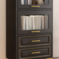 Contemporary Black Chest Glass Paned Accent Cabinet with Drawer Clearhalo 'Cabinets & Chests' 'cabinets_chests' 'furn' 'furn_cabinets_chests' 'Furniture' 'Living Room Furniture' 6671851