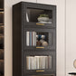 Contemporary Black Chest Glass Paned Accent Cabinet with Drawer Clearhalo 'Cabinets & Chests' 'cabinets_chests' 'furn' 'furn_cabinets_chests' 'Furniture' 'Living Room Furniture' 6671852