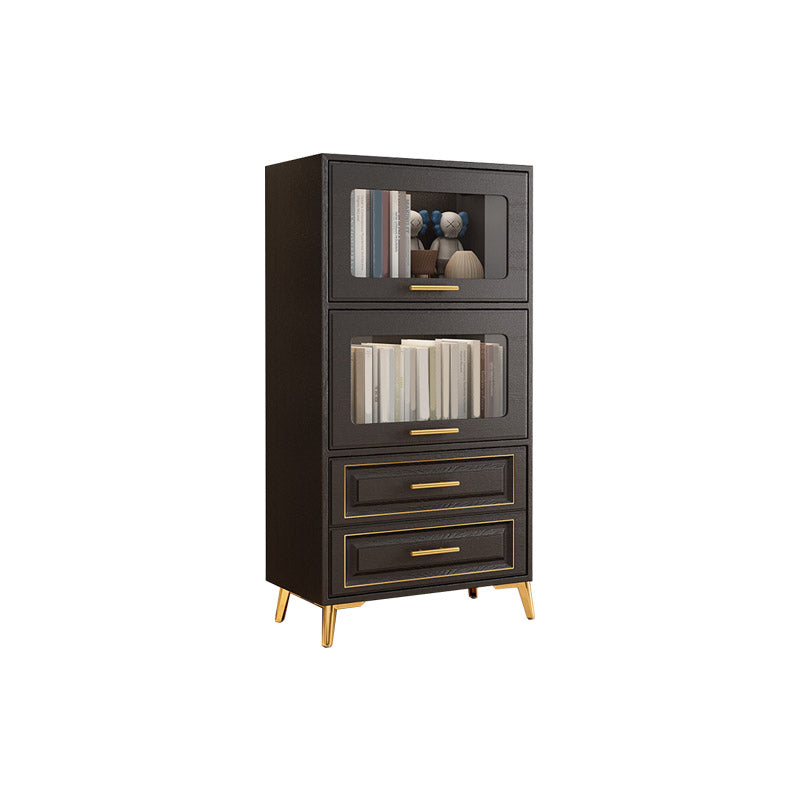 Contemporary Black Chest Glass Paned Accent Cabinet with Drawer Clearhalo 'Cabinets & Chests' 'cabinets_chests' 'furn' 'furn_cabinets_chests' 'Furniture' 'Living Room Furniture' 6671855