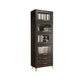 Contemporary Black Chest Glass Paned Accent Cabinet with Drawer Clearhalo 'Cabinets & Chests' 'cabinets_chests' 'furn' 'furn_cabinets_chests' 'Furniture' 'Living Room Furniture' 6671856
