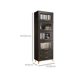 Contemporary Black Chest Glass Paned Accent Cabinet with Drawer Clearhalo 'Cabinets & Chests' 'cabinets_chests' 'furn' 'furn_cabinets_chests' 'Furniture' 'Living Room Furniture' 6671859