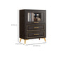 Contemporary Black Chest Glass Paned Accent Cabinet with Drawer Clearhalo 'Cabinets & Chests' 'cabinets_chests' 'furn' 'furn_cabinets_chests' 'Furniture' 'Living Room Furniture' 6671864