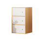 Contemporary Rectangle Storage Cabinet Manufactured Wood Accent Cabinet with Doors 15.7"L x 11.8"W x 30.3"H Natural Wood White Clearhalo 'Cabinets & Chests' 'cabinets_chests' 'furn' 'furn_cabinets_chests' 'Furniture' 'Living Room Furniture' 6671873