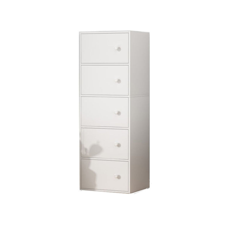 Contemporary Rectangle Storage Cabinet Manufactured Wood Accent Cabinet with Doors 16"L x 9.5"W x 50"H White Clearhalo 'Cabinets & Chests' 'cabinets_chests' 'furn' 'furn_cabinets_chests' 'Furniture' 'Living Room Furniture' 6671887