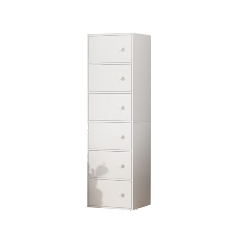 Contemporary Rectangle Storage Cabinet Manufactured Wood Accent Cabinet with Doors 15.7"L x 9.4"W x 59.8"H White Clearhalo 'Cabinets & Chests' 'cabinets_chests' 'furn' 'furn_cabinets_chests' 'Furniture' 'Living Room Furniture' 6671890