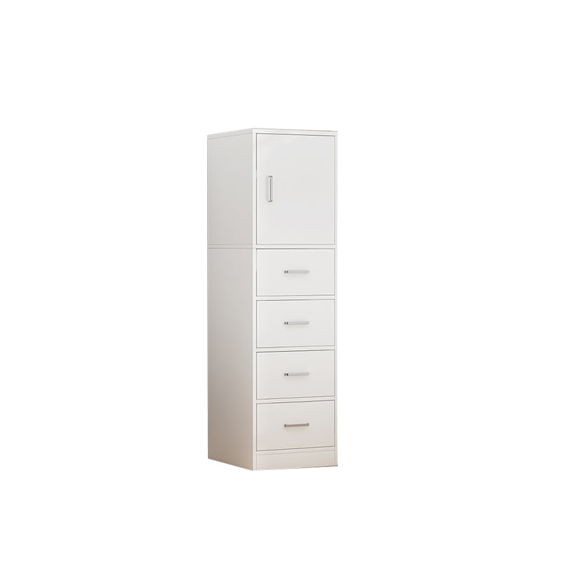 Contemporary Rectangle Storage Cabinet Manufactured Wood Accent Cabinet with Doors 13"L x 16"W x 47"H White Clearhalo 'Cabinets & Chests' 'cabinets_chests' 'furn' 'furn_cabinets_chests' 'Furniture' 'Living Room Furniture' 6671897