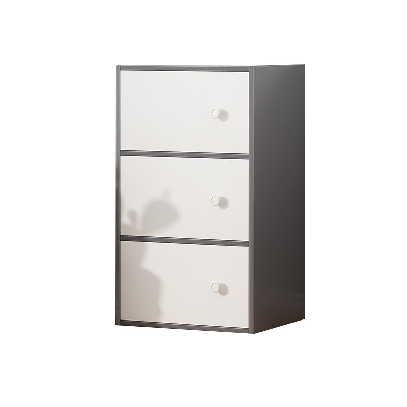 Contemporary Rectangle Storage Cabinet Manufactured Wood Accent Cabinet with Doors 15.7"L x 11.8"W x 30.3"H Gray-White Clearhalo 'Cabinets & Chests' 'cabinets_chests' 'furn' 'furn_cabinets_chests' 'Furniture' 'Living Room Furniture' 6671898
