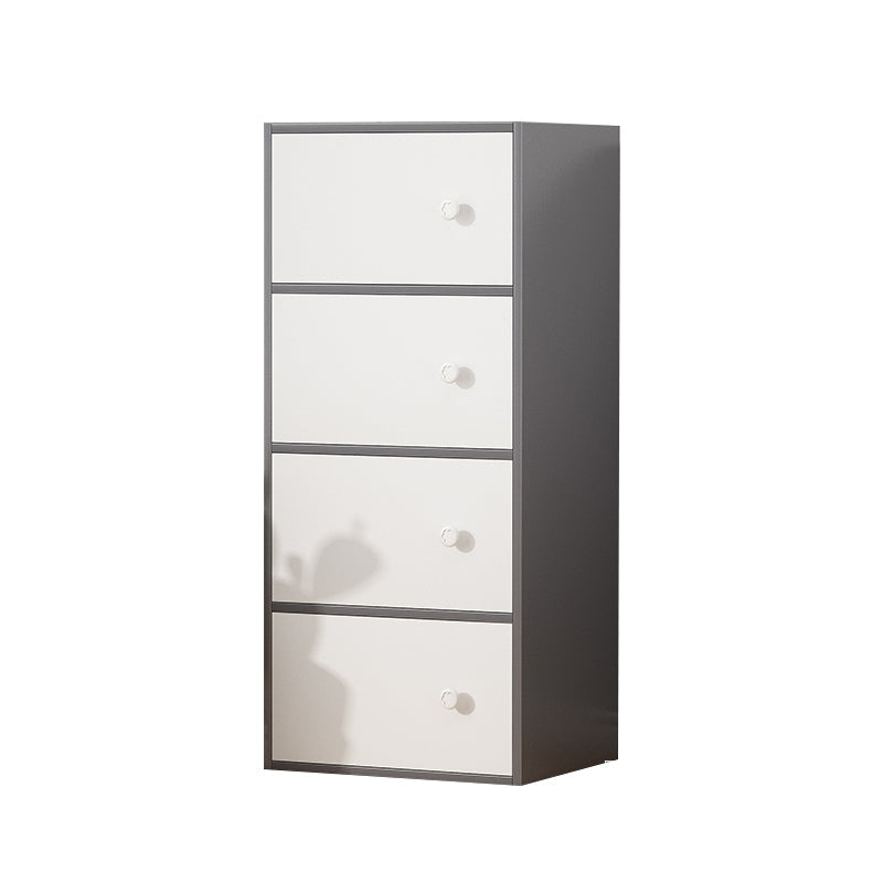 Contemporary Rectangle Storage Cabinet Manufactured Wood Accent Cabinet with Doors 16"L x 12"W x 40"H Gray-White Clearhalo 'Cabinets & Chests' 'cabinets_chests' 'furn' 'furn_cabinets_chests' 'Furniture' 'Living Room Furniture' 6671899