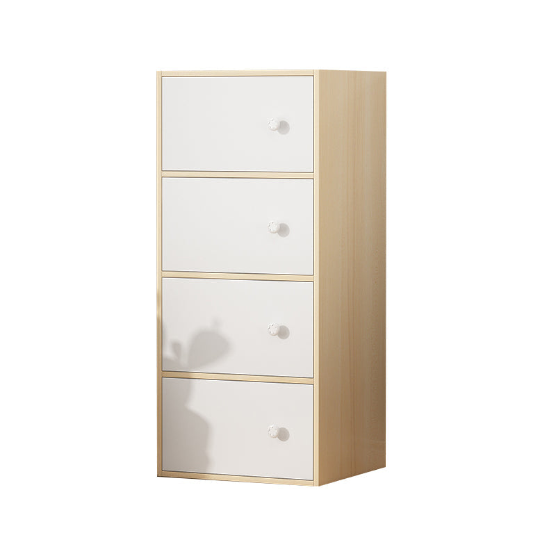 Contemporary Rectangle Storage Cabinet Manufactured Wood Accent Cabinet with Doors 16"L x 12"W x 40"H Natural White Clearhalo 'Cabinets & Chests' 'cabinets_chests' 'furn' 'furn_cabinets_chests' 'Furniture' 'Living Room Furniture' 6671902