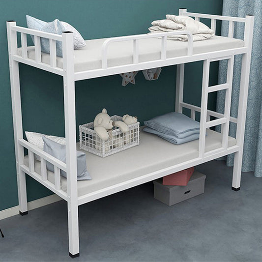 Contemporary Bunk Bed Solid Color Metal Bunk Bed with Custom Gold Legs Gloss White Full-Covered