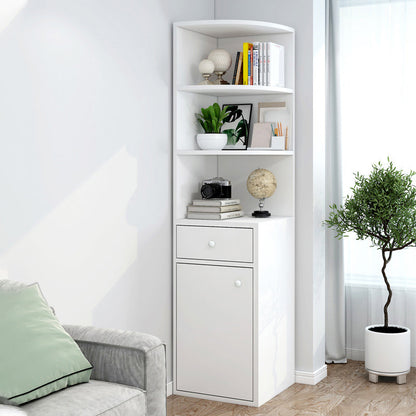 Contemporary 1 Door Accent Cabinet Corner Straight Legs Storage Cabinet White 1 Clearhalo 'Cabinets & Chests' 'cabinets_chests' 'furn' 'furn_cabinets_chests' 'Furniture' 'Living Room Furniture' 6671958