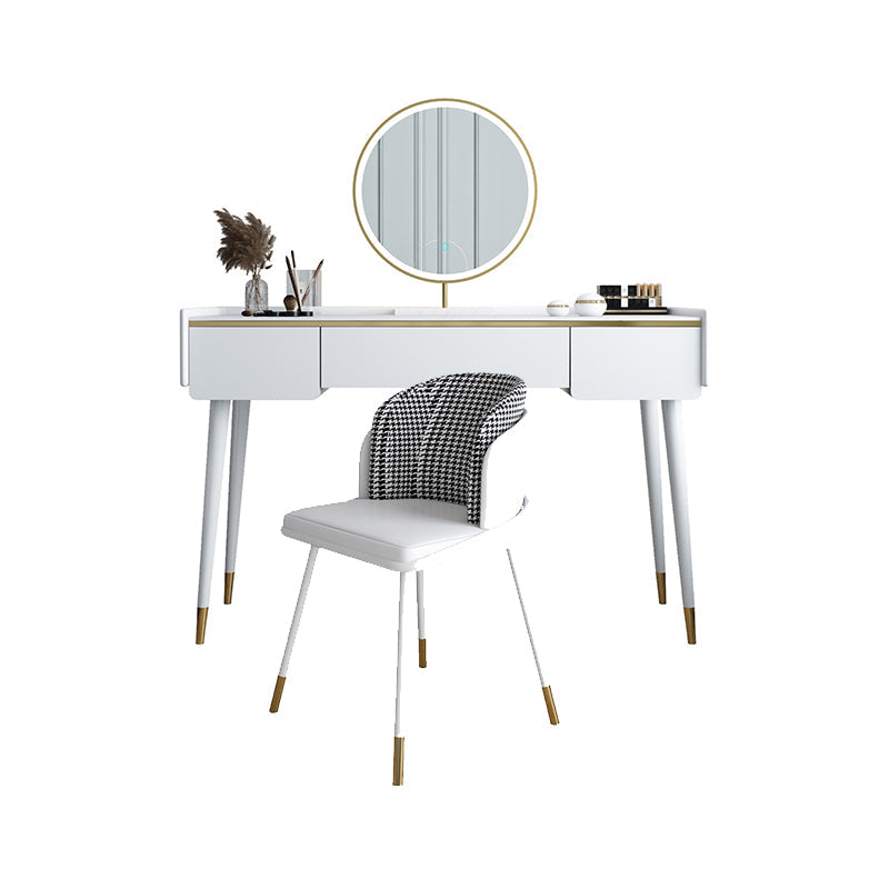 Glam houten framekrandtafel leisteen top ijdelheid met laden