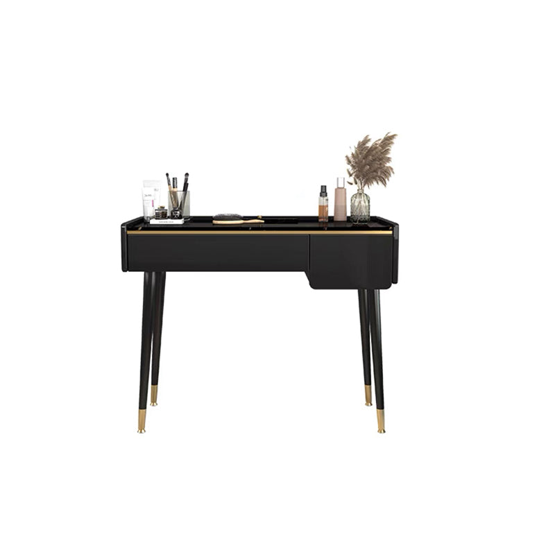 Glam houten framekrandtafel leisteen top ijdelheid met laden