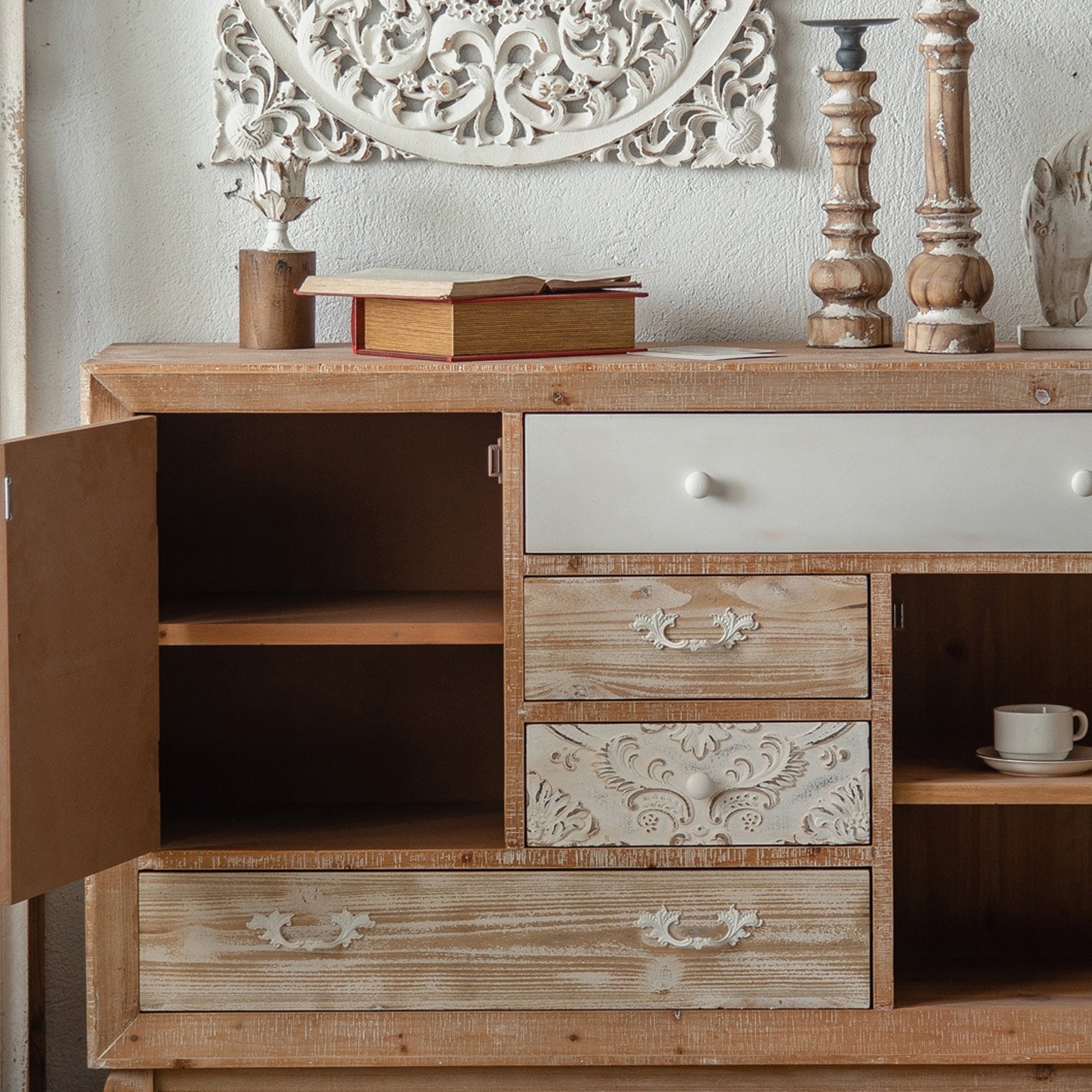 Industrial Espresso Accent Cabinet with Drawer Chest with Doors Clearhalo 'Cabinets & Chests' 'cabinets_chests' 'furn' 'furn_cabinets_chests' 'Furniture' 'Living Room Furniture' 6672081