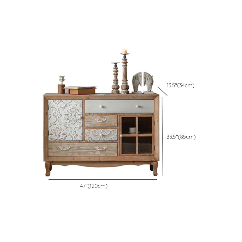 Industrial Espresso Accent Cabinet with Drawer Chest with Doors Clearhalo 'Cabinets & Chests' 'cabinets_chests' 'furn' 'furn_cabinets_chests' 'Furniture' 'Living Room Furniture' 6672089