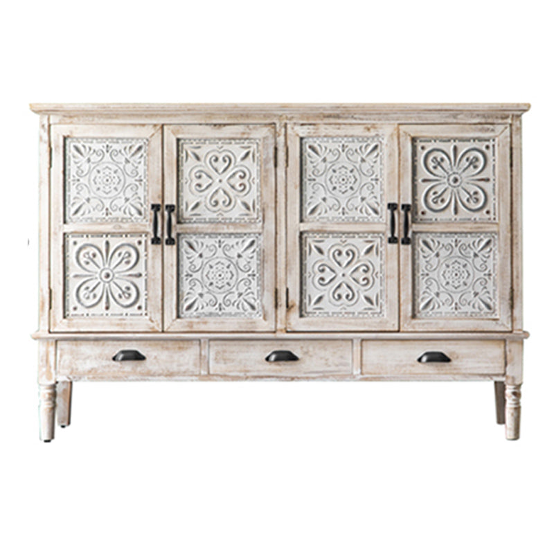 Industrial Rectangle Accent Cabinet Distressed Finish Fretwork Accent Cabinet Clearhalo 'Cabinets & Chests' 'cabinets_chests' 'furn' 'furn_cabinets_chests' 'Furniture' 'Living Room Furniture' 6672095