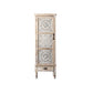Industrial Rectangle Accent Cabinet Distressed Finish Fretwork Accent Cabinet 21.7"L x 13.8"W x 63"H Clearhalo 'Cabinets & Chests' 'cabinets_chests' 'furn' 'furn_cabinets_chests' 'Furniture' 'Living Room Furniture' 6672102