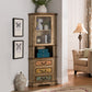 Industrial Corner Accent Cabinet Distressed Finish Fretwork Accent Cabinet Yellow Clearhalo 'Cabinets & Chests' 'cabinets_chests' 'furn' 'furn_cabinets_chests' 'Furniture' 'Living Room Furniture' 6672170