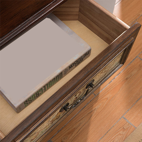 Industrial Corner Accent Cabinet Distressed Finish Fretwork Accent Cabinet Clearhalo 'Cabinets & Chests' 'cabinets_chests' 'furn' 'furn_cabinets_chests' 'Furniture' 'Living Room Furniture' 6672175