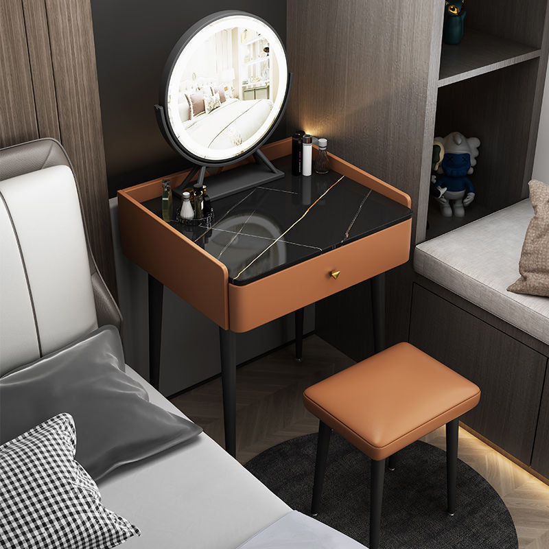 Vanity contemporaneo con cassetto Specchio a specchio in legno a letto Bedroommakeup Vanity Set