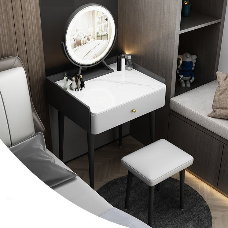 Vanity contemporaneo con cassetto Specchio a specchio in legno a letto Bedroommakeup Vanity Set