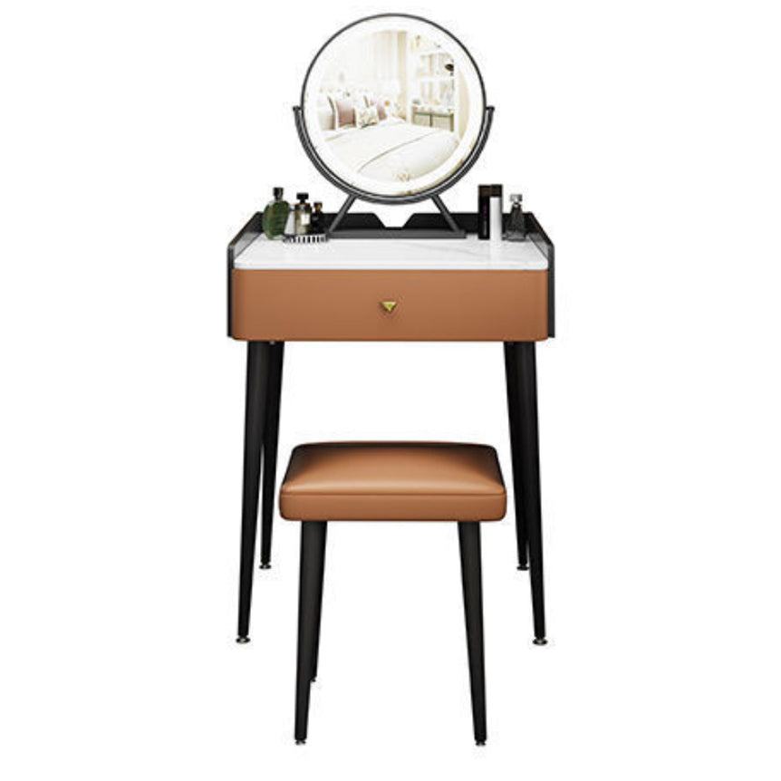 Vanity contemporaneo con cassetto Specchio a specchio in legno a letto Bedroommakeup Vanity Set