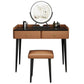 Vanity contemporaneo con cassetto Specchio a specchio in legno a letto Bedroommakeup Vanity Set
