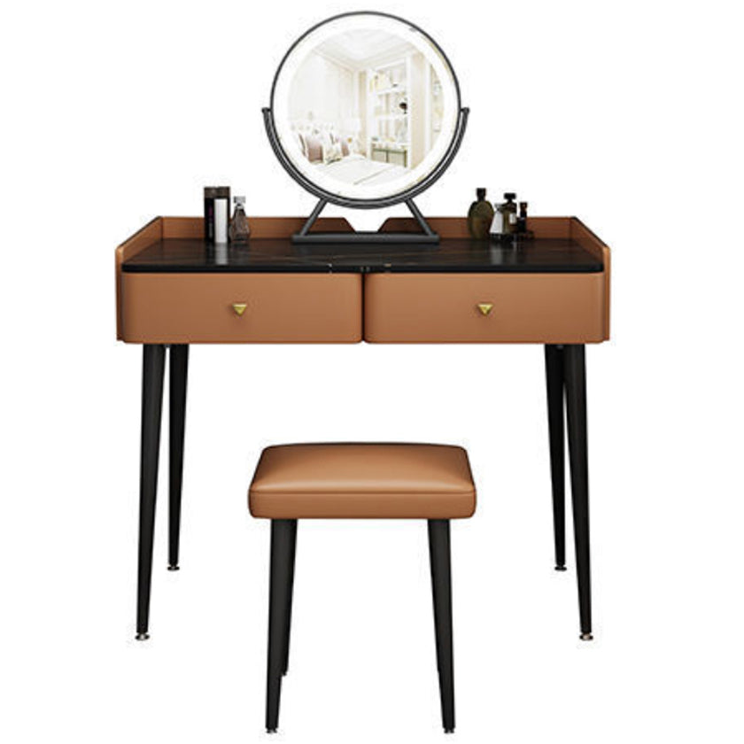 Vanity contemporaneo con cassetto Specchio a specchio in legno a letto Bedroommakeup Vanity Set
