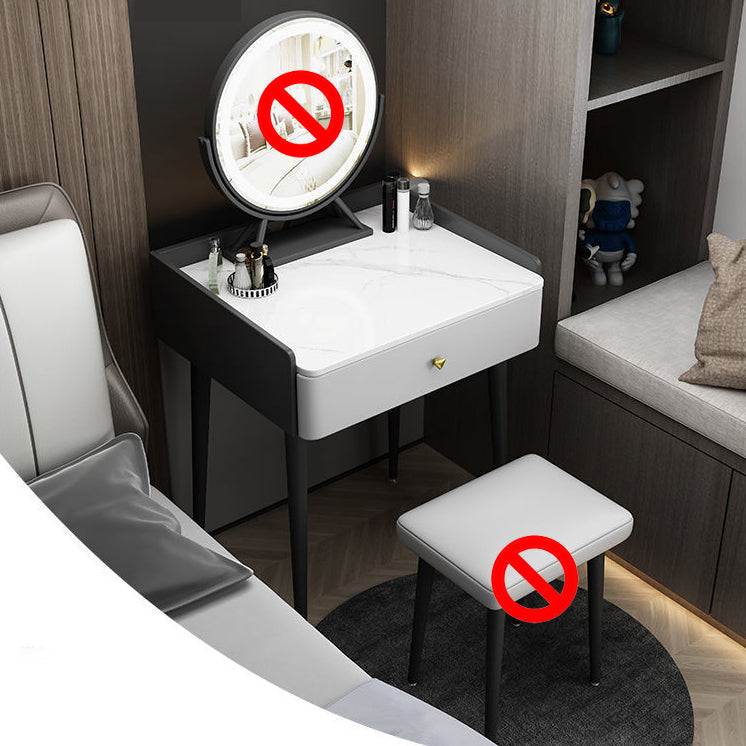 Vanity contemporaneo con cassetto Specchio a specchio in legno a letto Bedroommakeup Vanity Set