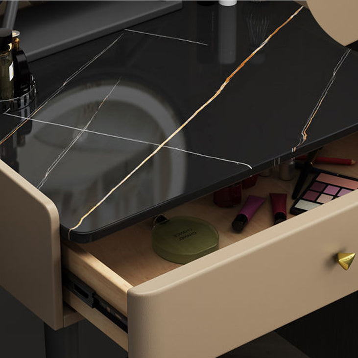 Vanity contemporaneo con cassetto Specchio a specchio in legno a letto Bedroommakeup Vanity Set