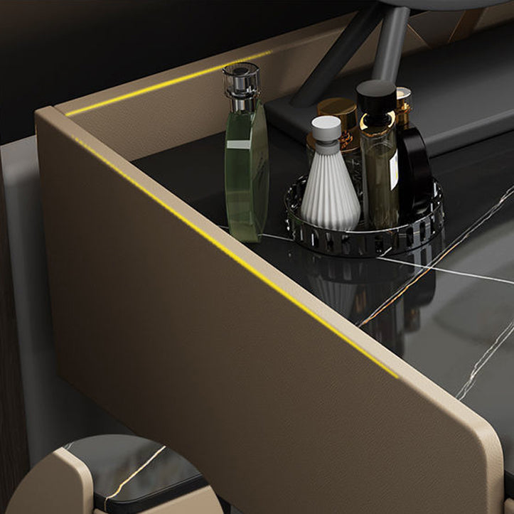 Vanity contemporaneo con cassetto Specchio a specchio in legno a letto Bedroommakeup Vanity Set