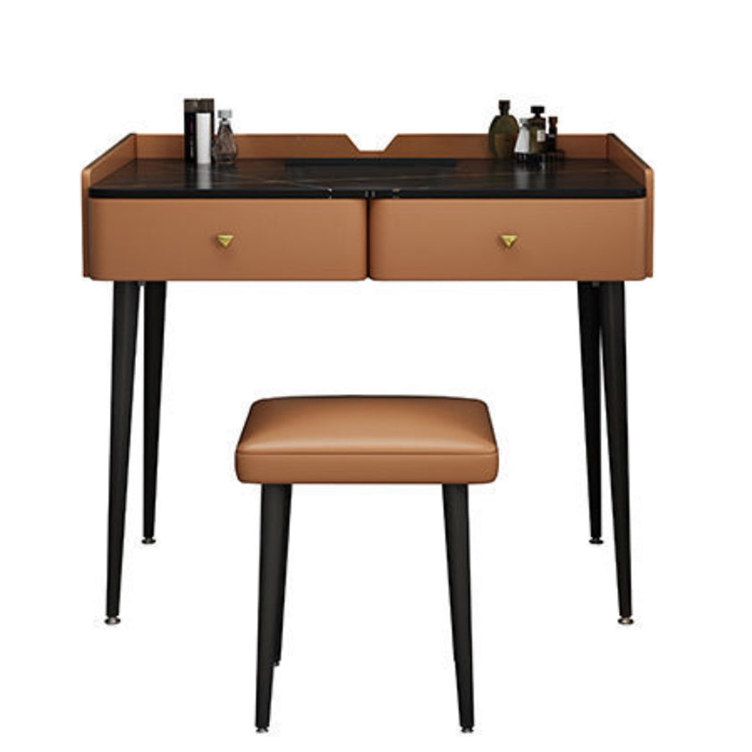 Vanity contemporaneo con cassetto Specchio a specchio in legno a letto Bedroommakeup Vanity Set