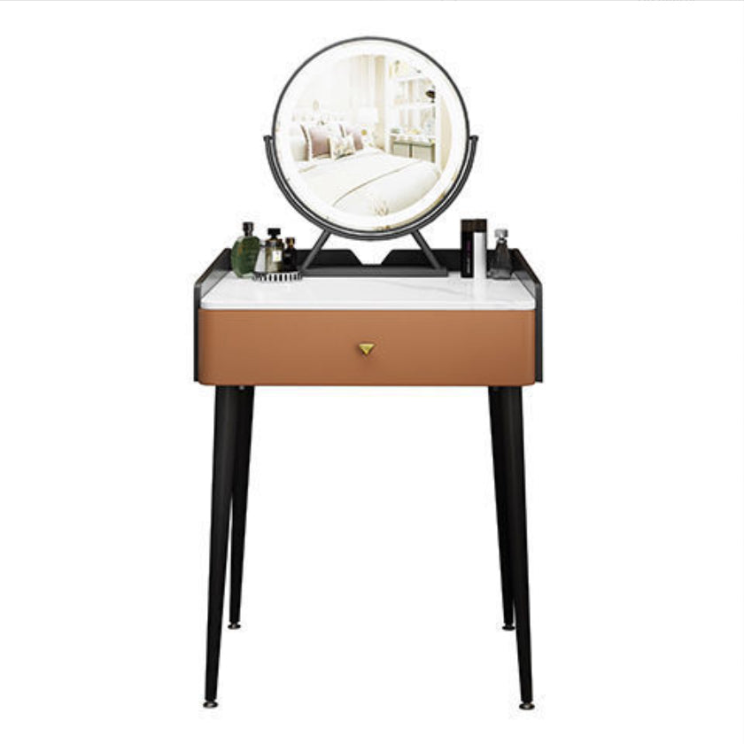 Vanity contemporaneo con cassetto Specchio a specchio in legno a letto Bedroommakeup Vanity Set