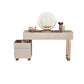 30.7" Height Makeup Table Solid Wood Vanity with Drawers Vanity Stool Makeup Vanity & Mirror 47"L x 18"W x 31"H 4 Clearhalo 'Bedroom Furniture' 'furn' 'furn_makeup_vanities' 'Furniture' 'Makeup Vanities' 'makeup_vanities' 6672378