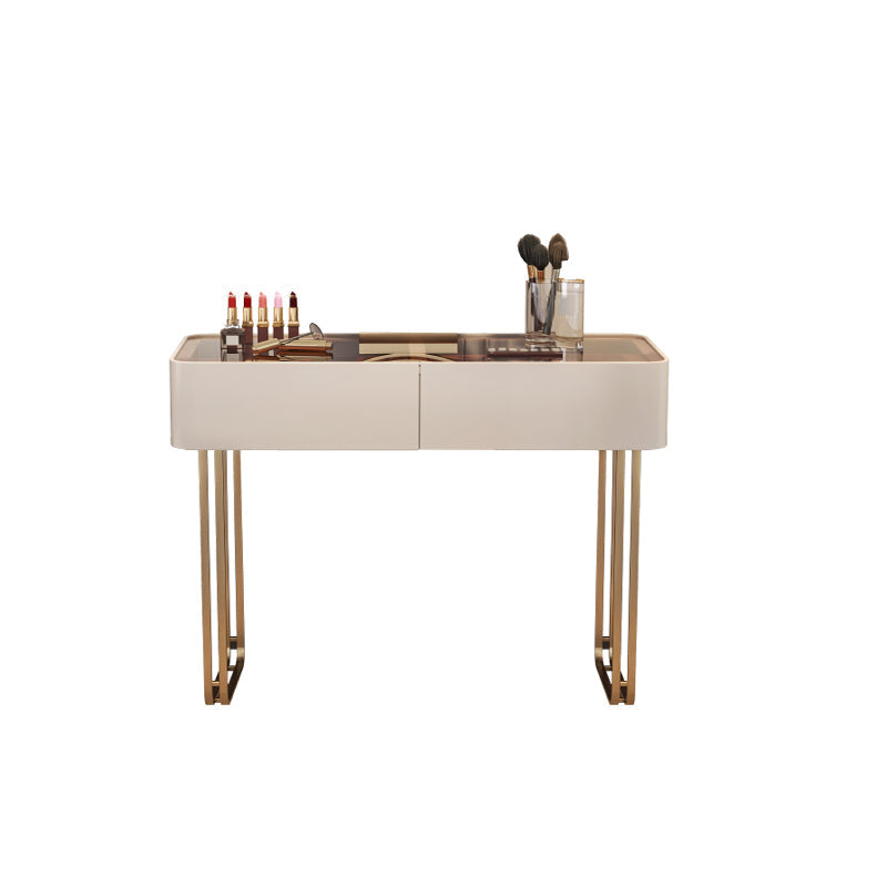 30.7" Height Makeup Table Solid Wood Vanity with Drawers Vanity Stool Makeup Vanity 31"L x 18"W x 31"H 2 Clearhalo 'Bedroom Furniture' 'furn' 'furn_makeup_vanities' 'Furniture' 'Makeup Vanities' 'makeup_vanities' 6672381