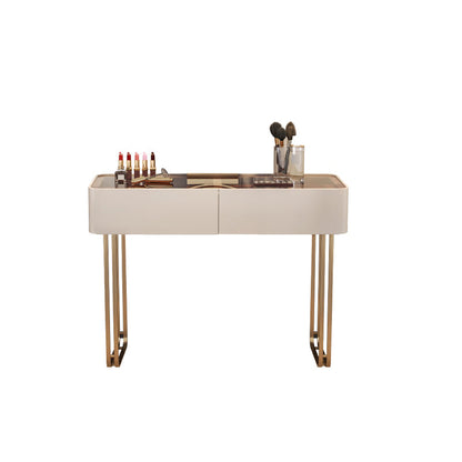 30.7" Height Makeup Table Solid Wood Vanity with Drawers Vanity Stool Makeup Vanity 31"L x 18"W x 31"H 2 Clearhalo 'Bedroom Furniture' 'furn' 'furn_makeup_vanities' 'Furniture' 'Makeup Vanities' 'makeup_vanities' 6672381