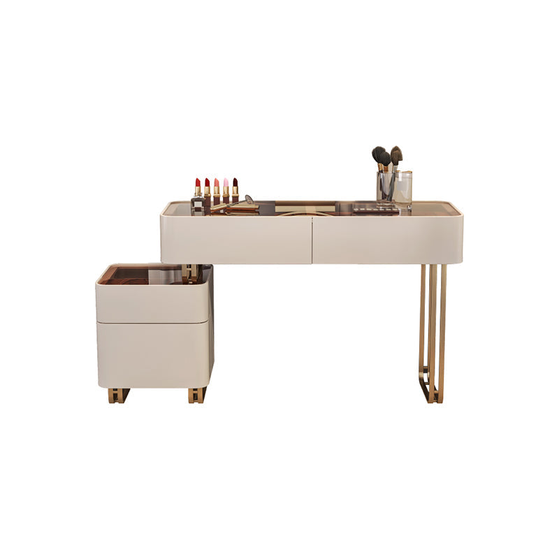 30.7" Height Makeup Table Solid Wood Vanity with Drawers Vanity Stool Makeup Vanity 39"L x 18"W x 31"H 4 Clearhalo 'Bedroom Furniture' 'furn' 'furn_makeup_vanities' 'Furniture' 'Makeup Vanities' 'makeup_vanities' 6672394