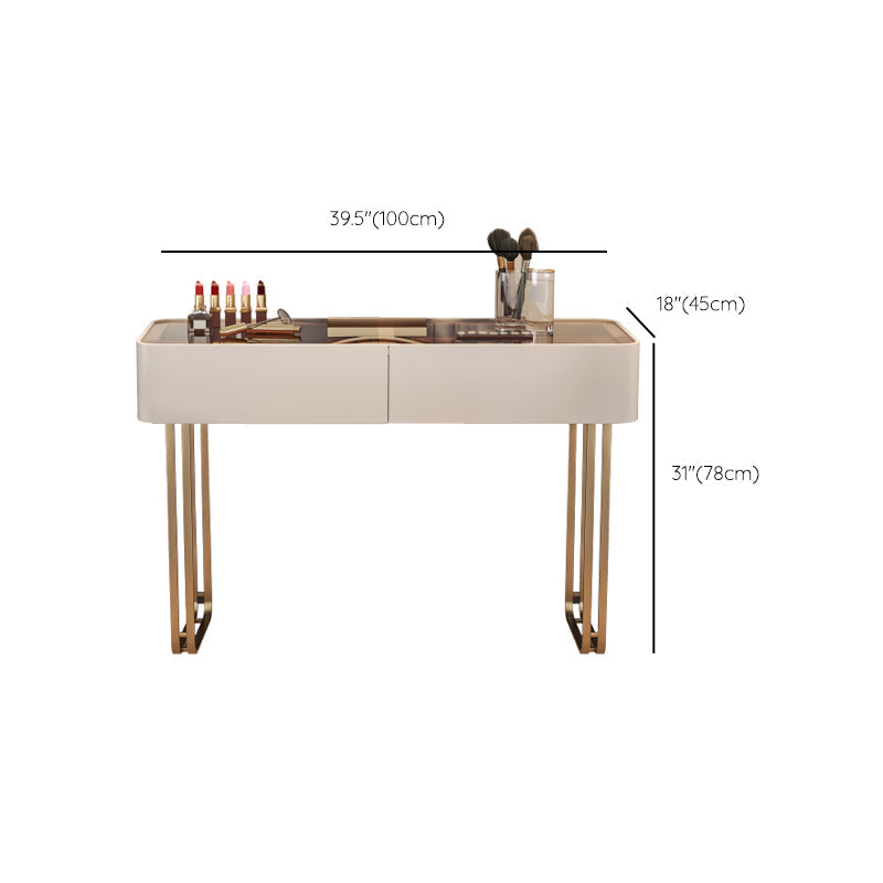 30.7" Height Makeup Table Solid Wood Vanity with Drawers Vanity Stool Clearhalo 'Bedroom Furniture' 'furn' 'furn_makeup_vanities' 'Furniture' 'Makeup Vanities' 'makeup_vanities' 6672399