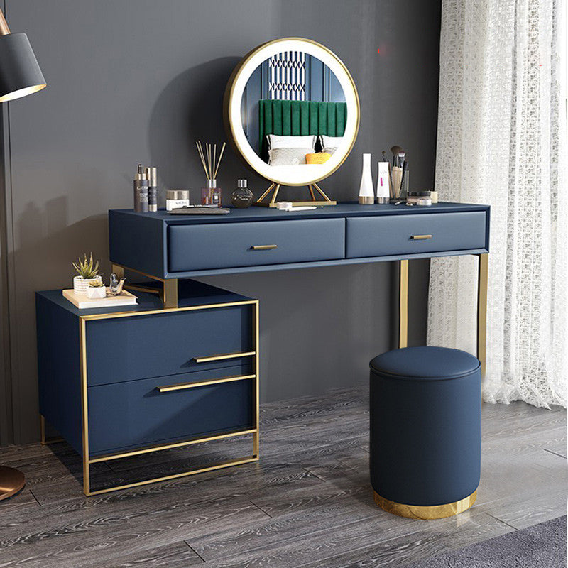 Set di vanità per campeggio con specchio blu per trucco glam