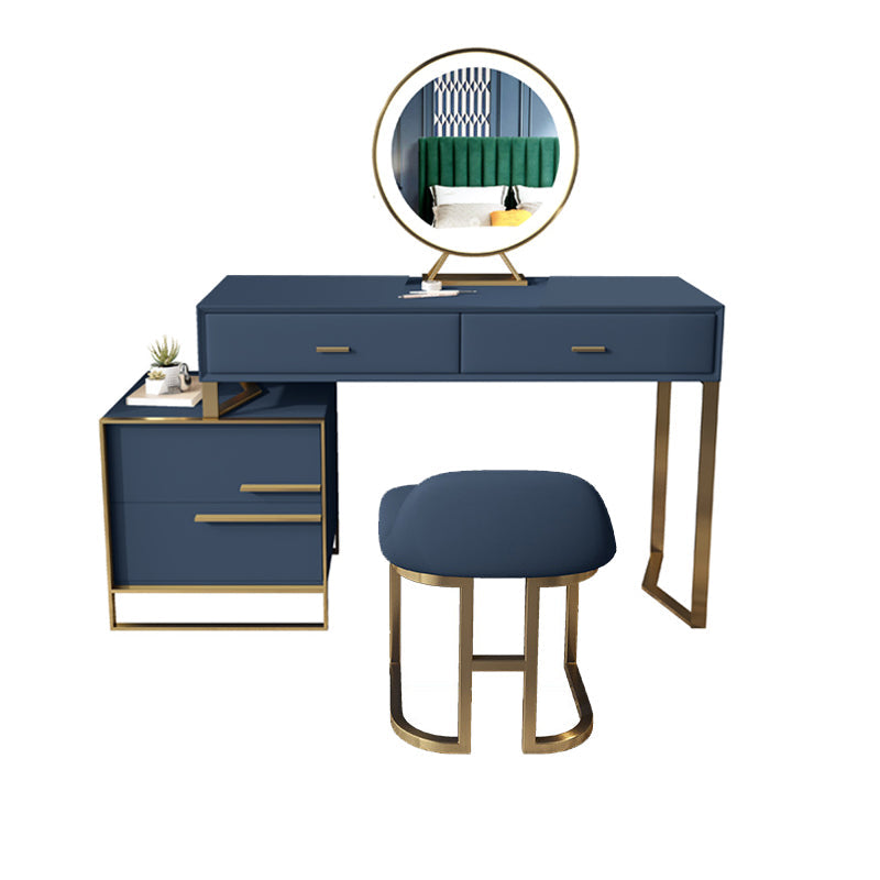 Set di vanità per campeggio con specchio blu per trucco glam