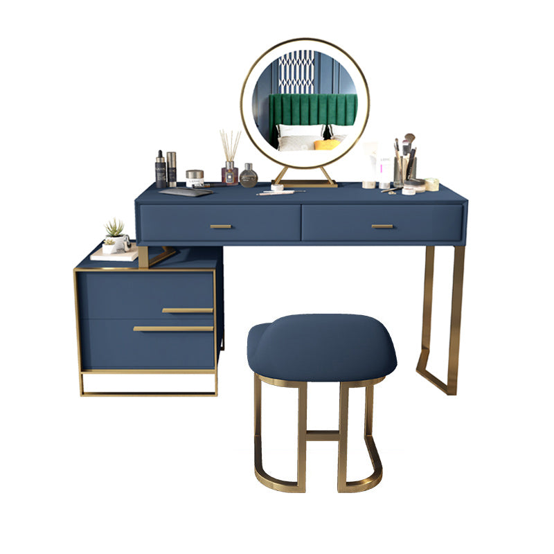 Set di vanità per campeggio con specchio blu per trucco glam