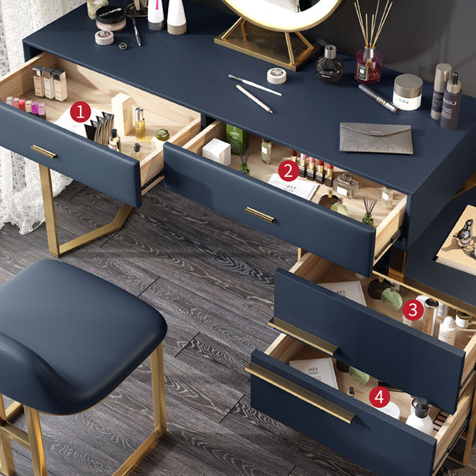 Set di vanità per campeggio con specchio blu per trucco glam