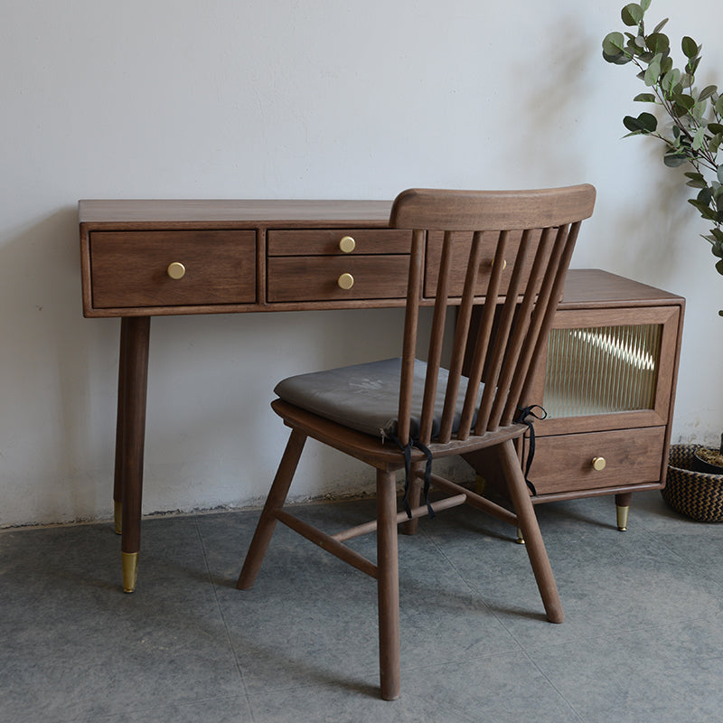 Tavolo da toeletta in legno in legno vanità per trucco in legno massello con cassetti