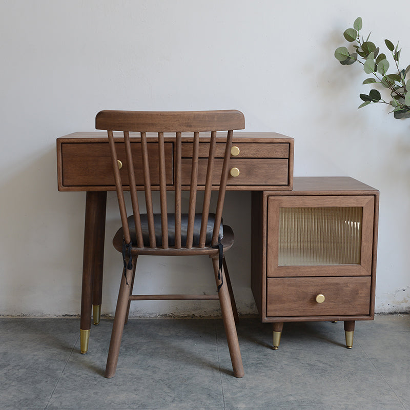 Tavolo da toeletta in legno in legno vanità per trucco in legno massello con cassetti