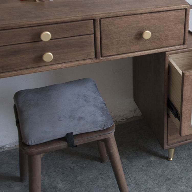 Tavolo da toeletta in legno in legno vanità per trucco in legno massello con cassetti