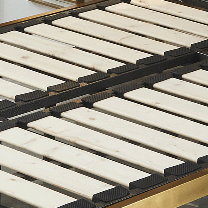 Glam Metal Slat Bed with Headboard Standard Bed with Metal Legs in Gold Clearhalo 'Bedroom Furniture' 'Beds' 'furn' 'furn_beds' 'Furniture' 6672614