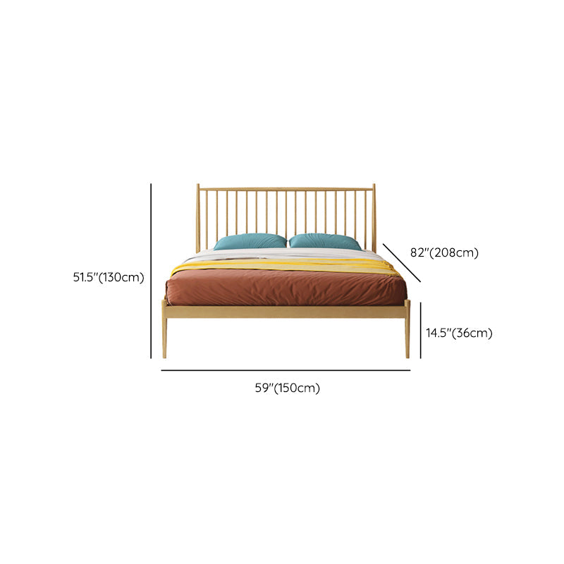 Glam Metal Slat Bed with Headboard Standard Bed with Metal Legs in Gold Clearhalo 'Bedroom Furniture' 'Beds' 'furn' 'furn_beds' 'Furniture' 6672624