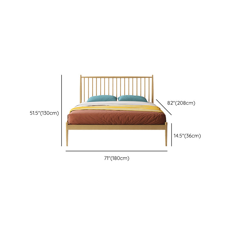 Glam Metal Slat Bed with Headboard Standard Bed with Metal Legs in Gold Clearhalo 'Bedroom Furniture' 'Beds' 'furn' 'furn_beds' 'Furniture' 6672625
